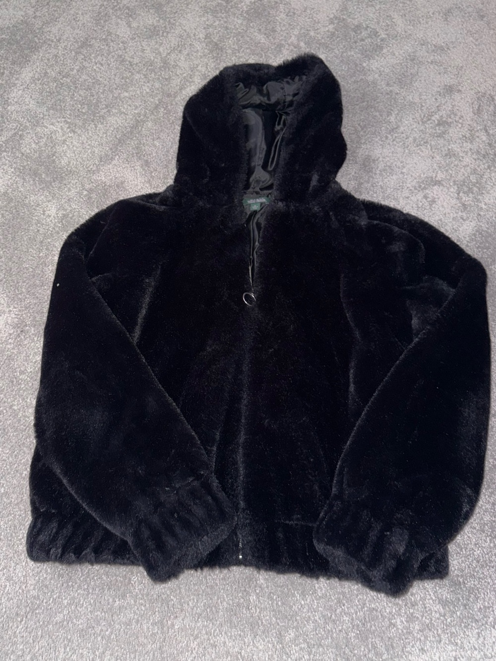 Women’s Black Faux Fur Hooded Jacket